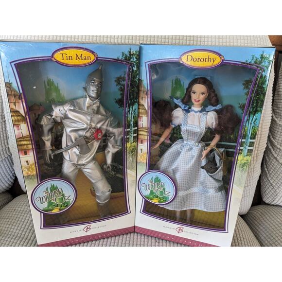 Wizard of Oz Dorthey Toto Barbie Tin Man Ken 2006 Pink Label Mattel Lot of 2 NIB - Picture 1 of 7